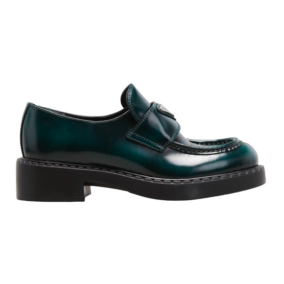 Prada Shoes - Prada Spazzolato Fume Logo Bosco Green Platform Loafer Creeper Slip On Flat 40.5